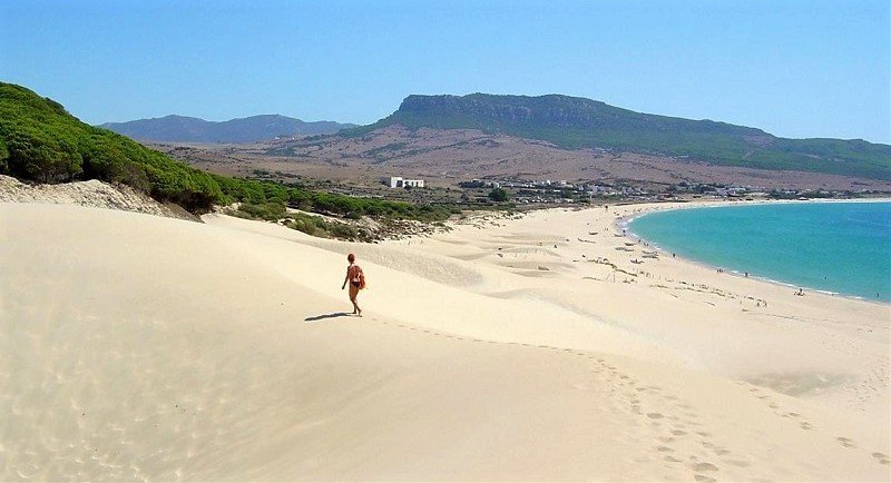 Plaże na Costa de la Luz - Playa de Bolonia (Tarifa, Hiszpania)