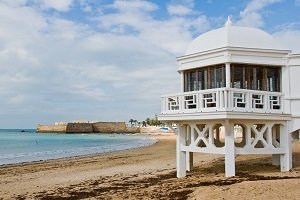 Plaża La Caleta w Kadyksie (Hiszpania)